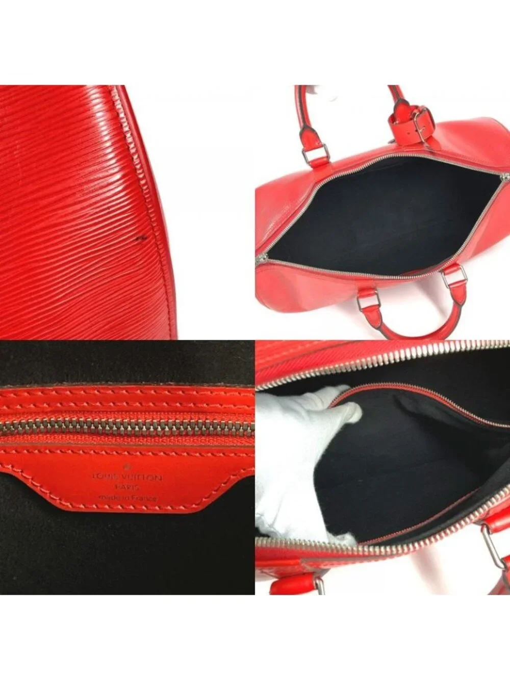 Louis Vuitton Boston Bag Keepall Bandouliere 45 Epi Leather Red